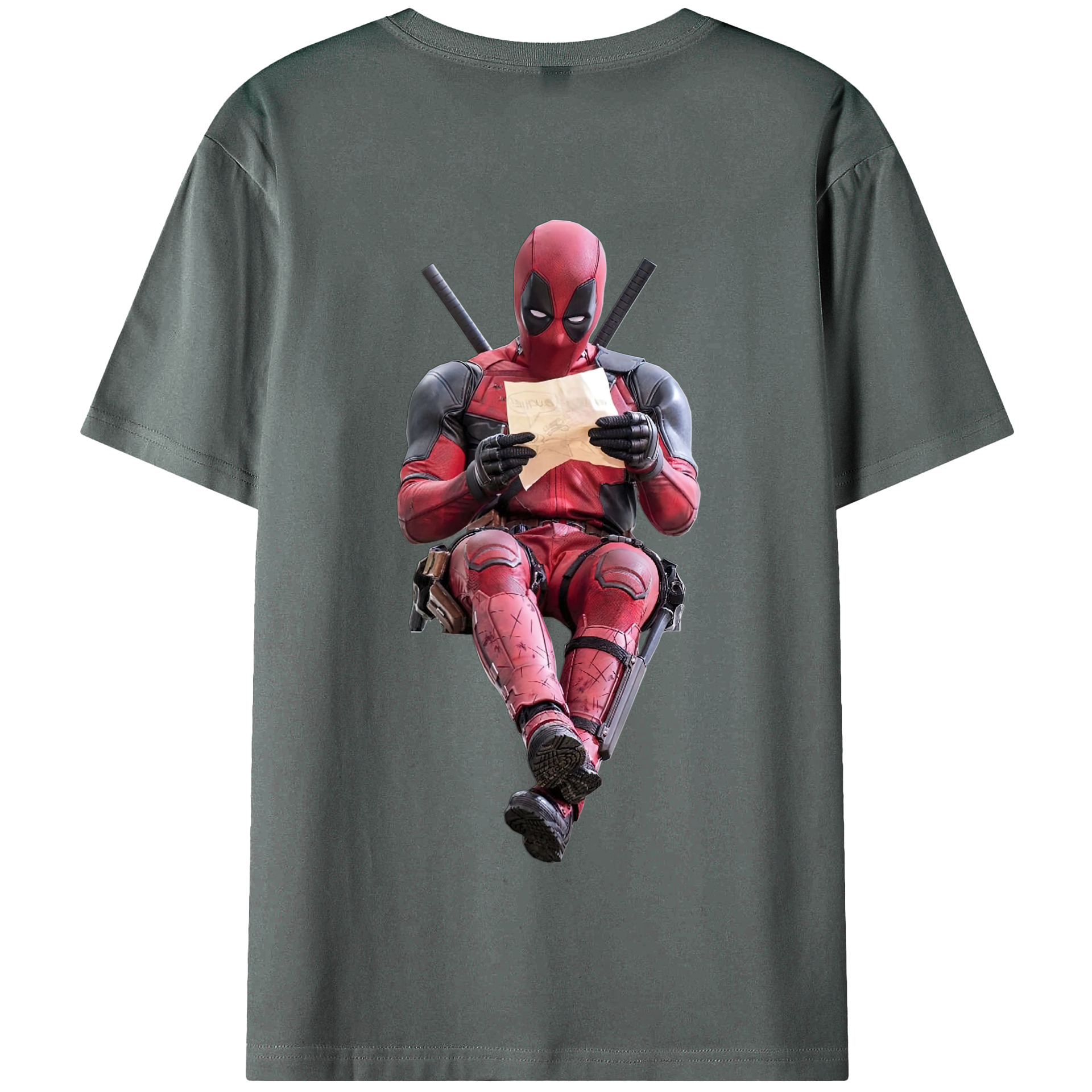 （画像用） Deadpool デッドプール 綿100％半袖Tシャツ（背面プリント）